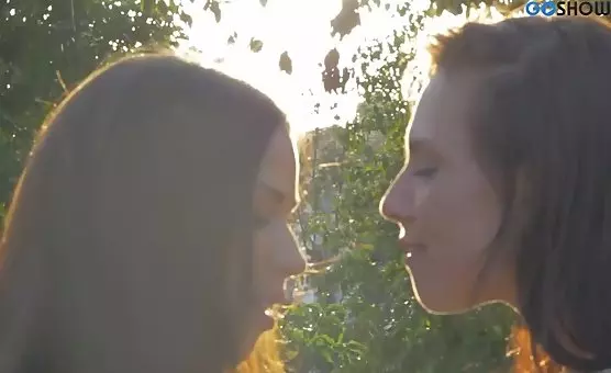 Erotic Outdoor Lesbian Encounters Charming Girls Tease and Sensually Seduce Each Other